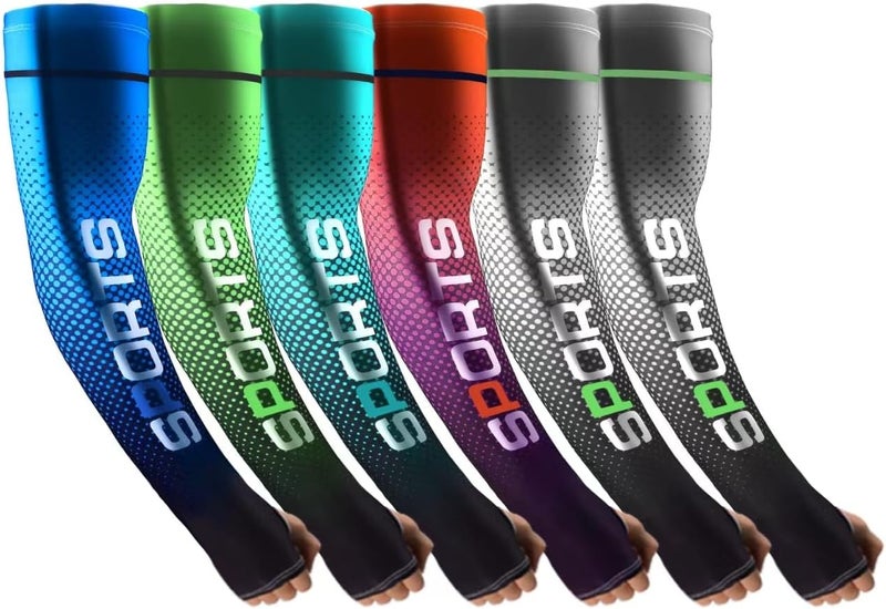 Bacophy 6 Pairs Arm Sleeves UV Protection Cooling Men Women Sunblock Cycling Arm Cover - Image 1